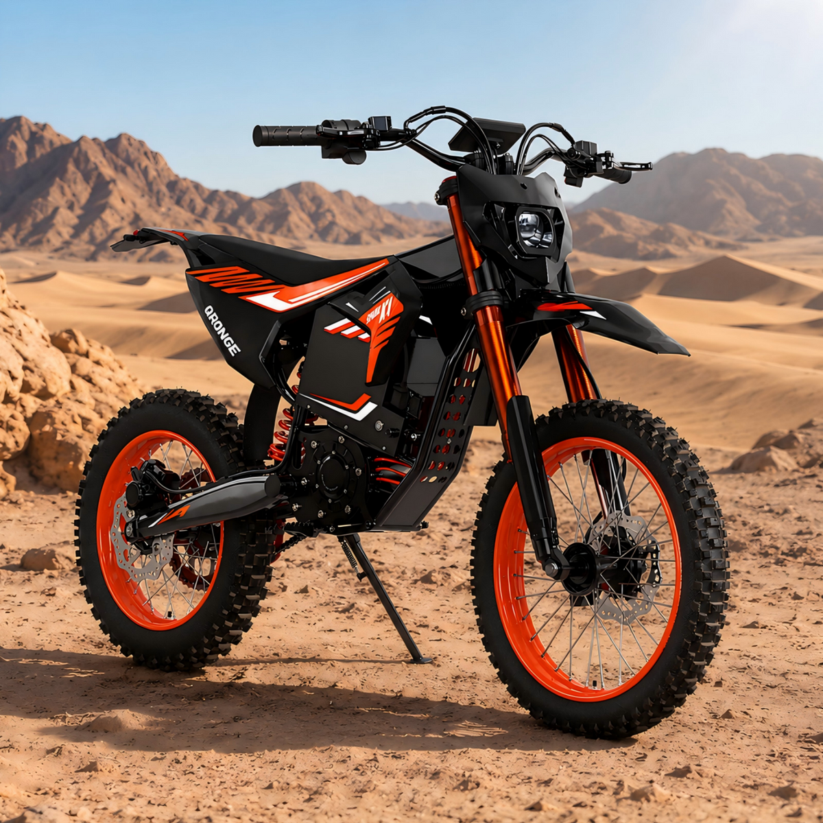 4500W Peak Electric Dirt Bike for Adults with 60V 28.8AH Battery up to 60Mile Range X1 Spark E-Bike 50 mph Fat Tire off Road Ebike with 17"/14" Wheel, Full Suspension E Mountain Bike, UL2849 by SGS