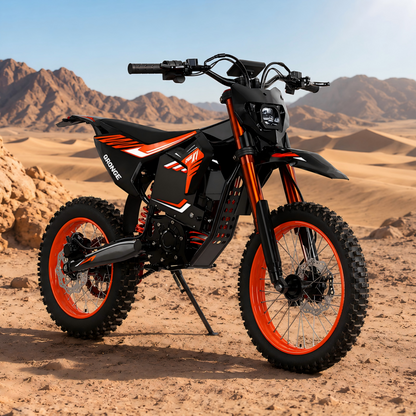 4500W Peak Electric Dirt Bike for Adults with 60V 28.8AH Battery up to 60Mile Range X1 Spark E-Bike 50 mph Fat Tire off Road Ebike with 17"/14" Wheel, Full Suspension E Mountain Bike, UL2849 by SGS