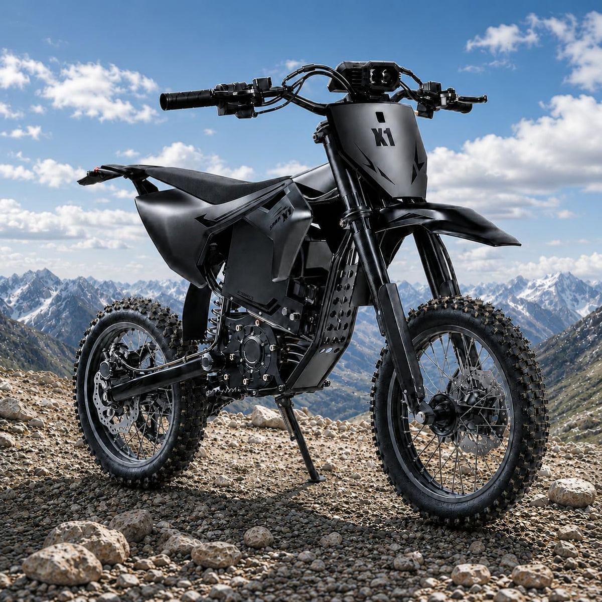 X1 Spark Electric Dirt Bike 4500W Peak Motor up to 60 Miles Range, 50 mph E Dirt Bike, 60V 28.8AH Battery E-Bike 14"/12" Fat Tire E Bikes for Adults Electric, off Road Mountain E Bike, UL2849 by SGS