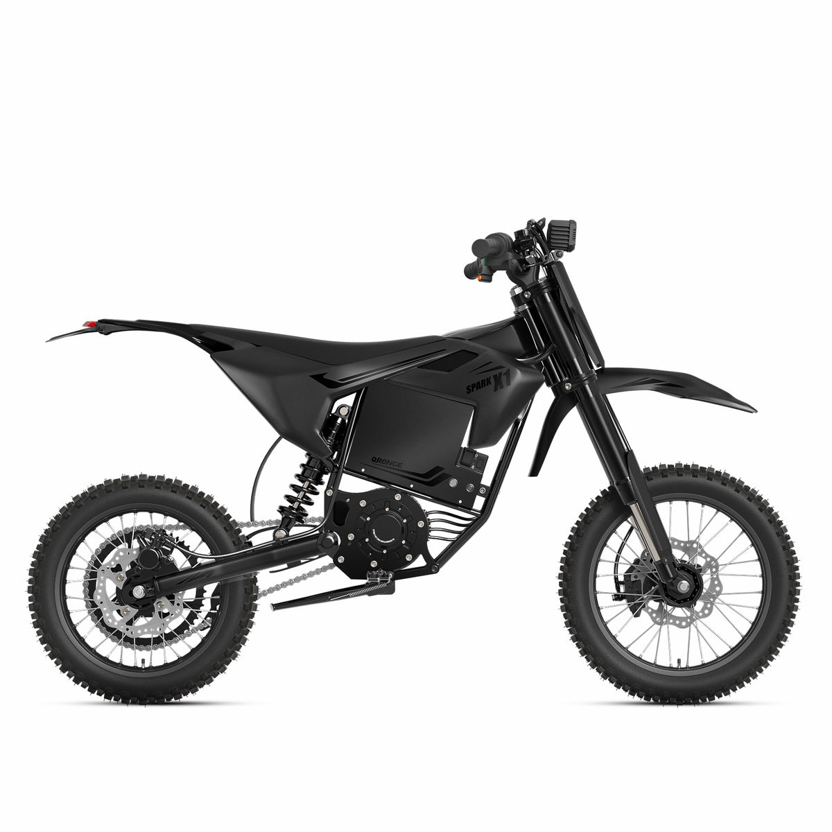 Qronge Electric Dirt Bike for Adults 50 mph 4500W Peak Motor X1 Spark E-Bike up to 60Miles Range 14"/12" Fat Tire off Road Ebike with 60V 28.8AH Battery Full Suspension Mountain E Bike, UL2849 by SGS