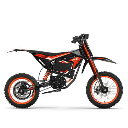 Qronge Electric Dirt Bike for Adults 50 mph 4500W Peak Motor X1 Spark E-Bike up to 60Miles Range 14"/12" Fat Tire off Road Ebike with 60V 28.8AH Battery Full Suspension Mountain E Bike, UL2849 by SGS