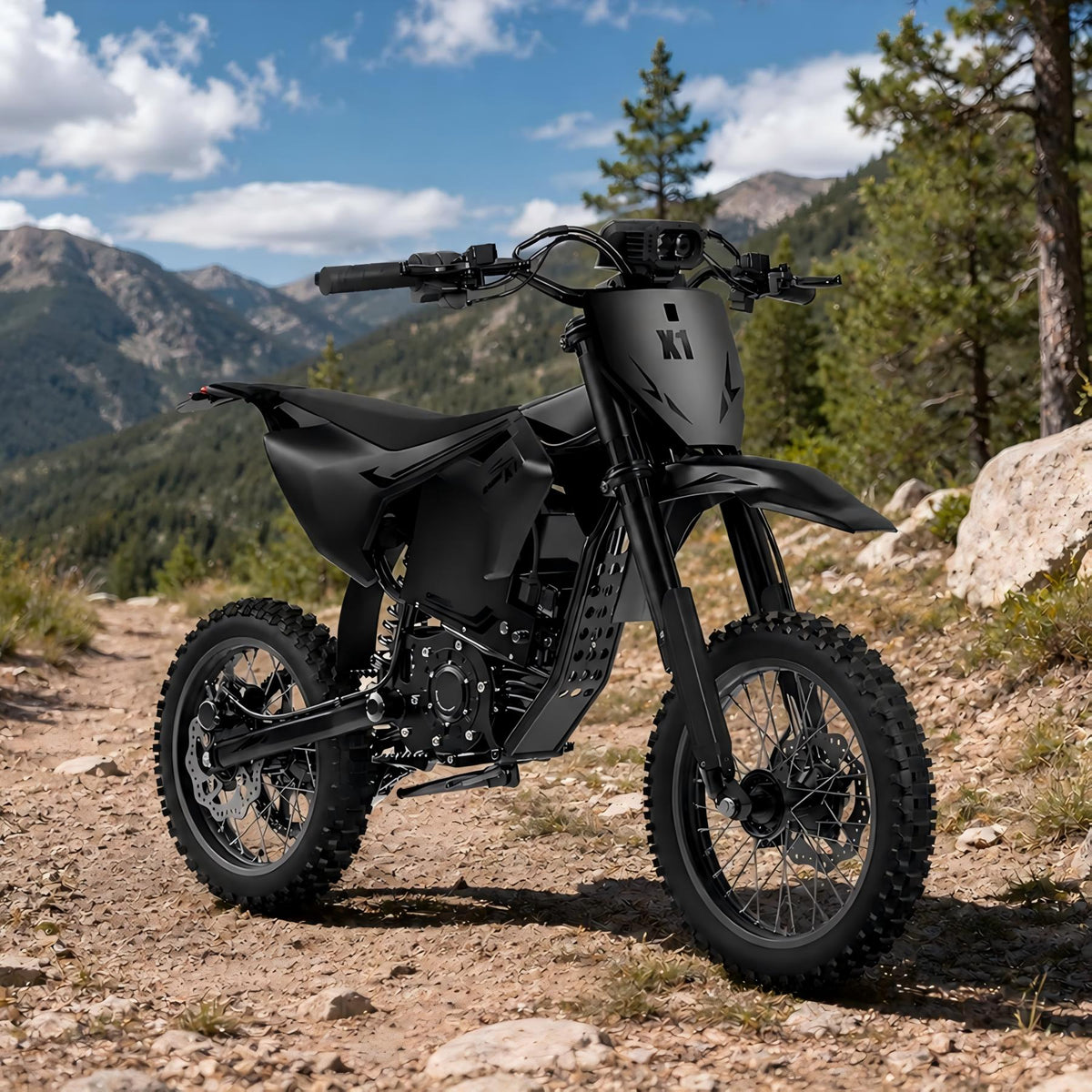 4500W Electric Dirt Bike for Adults 50 mph Max Speed off Road E-Bike up to 60Miles Range 14"/12" Fat Tire Ebike 60V 28.8AH Battery Full Suspension E Mountain Bike, Dual Hydraulic Brake, UL2849 by SGS