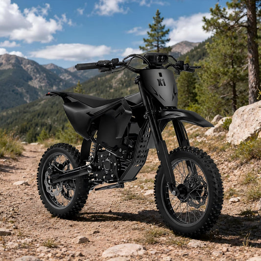 4500W Electric Dirt Bike for Adults 50 mph Max Speed off Road E-Bike up to 60Miles Range 14"/12" Fat Tire Ebike 60V 28.8AH Battery Full Suspension E Mountain Bike, Dual Hydraulic Brake, UL2849 by SGS